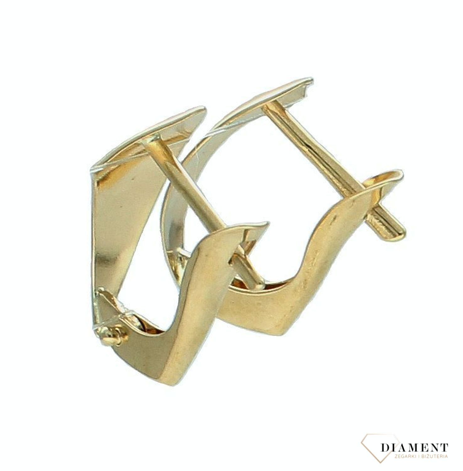 Złote kolczyki damskie 375 klasyczne gładkie KL 3367 375 (2).jpg